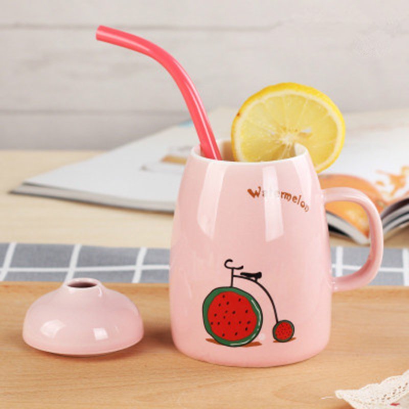 Fresh and lovely fruit bike ceramic cup